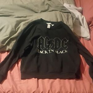 AC/DC Black Sweatshirt Medium Hm China Made